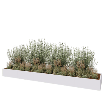 Stalen plantenbak XXL - Rechthoek - 500 x 100 x 40 cm - RAL9010 mat (wit) - Zonder bodemplaat