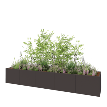 Stalen plantenbak XXL - Rechthoek - 500 x 100 x 80 cm - Andere RAL kleur - Zonder bodemplaat