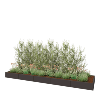 Stalen plantenbak XXL - Rechthoek - 500 x 120 x 30 cm - Andere RAL kleur - Zonder bodemplaat