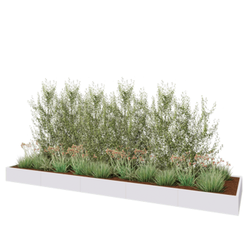 Stalen plantenbak XXL - Rechthoek - 500 x 120 x 30 cm - RAL9010 mat (wit) - Met bodemplaat