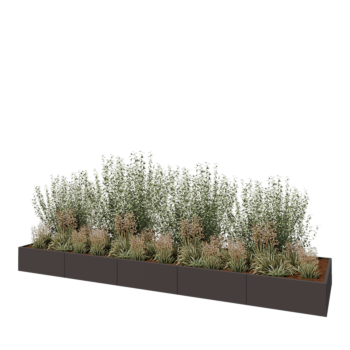 Stalen plantenbak XXL - Rechthoek - 500 x 120 x 40 cm - Andere RAL kleur - Zonder bodemplaat