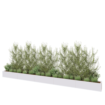Stalen plantenbak XXL - Rechthoek - 500 x 30 x 30 cm - RAL9010 mat (wit) - Zonder bodemplaat