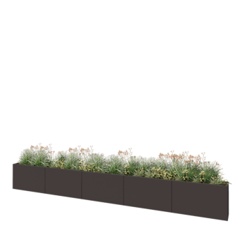 Stalen plantenbak XXL - Rechthoek - 500 x 30 x 60 cm - Andere RAL kleur - Met bodemplaat