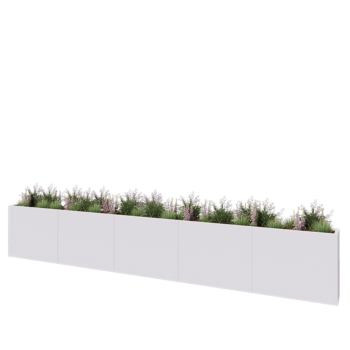 Stalen plantenbak XXL - Rechthoek - 500 x 30 x 80 cm - RAL9010 mat (wit) - Zonder bodemplaat