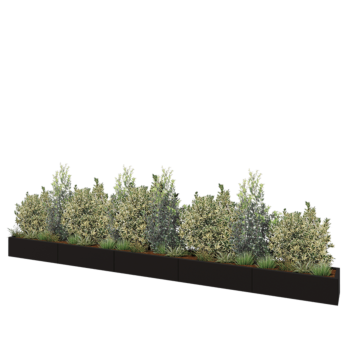 Stalen plantenbak XXL - Rechthoek - 500 x 40 x 30 cm - RAL9005 mat (zwart) - Zonder bodemplaat