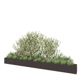 Stalen plantenbak XXL - Rechthoek - 500 x 40 x 40 cm - Andere RAL kleur - Met bodemplaat