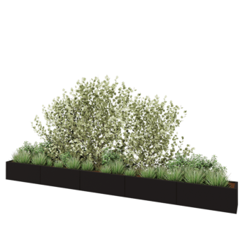 Stalen plantenbak XXL - Rechthoek - 500 x 40 x 40 cm - RAL9005 mat (zwart) - Zonder bodemplaat