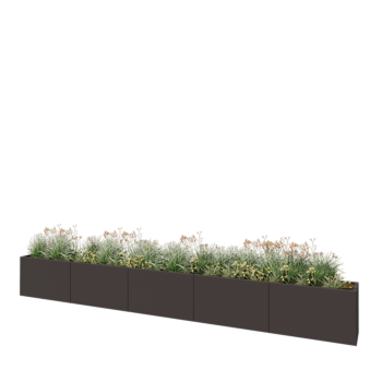 Stalen plantenbak XXL - Rechthoek - 500 x 40 x 60 cm - Andere RAL kleur - Met bodemplaat