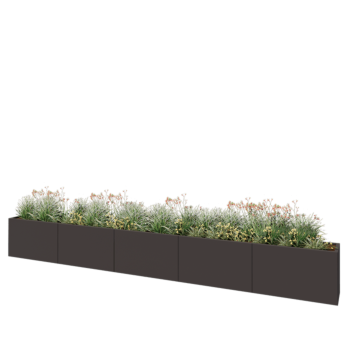 Stalen plantenbak XXL - Rechthoek - 500 x 40 x 60 cm - RAL7016 mat (antraciet grijs) - Met bodemplaat