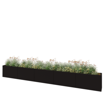 Stalen plantenbak XXL - Rechthoek - 500 x 40 x 60 cm - RAL9005 mat (zwart) - Zonder bodemplaat