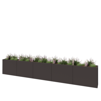 Stalen plantenbak XXL - Rechthoek - 500 x 40 x 80 cm - RAL7016 mat (antraciet grijs) - Met bodemplaat