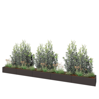 Stalen plantenbak XXL - Rechthoek - 500 x 50 x 30 cm - RAL7016 mat (antraciet grijs) - Met bodemplaat