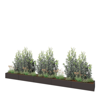 Stalen plantenbak XXL - Rechthoek - 500 x 50 x 30 cm - Andere RAL kleur - Met bodemplaat