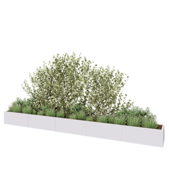 Stalen plantenbak XXL - Rechthoek - 500 x 50 x 40 cm - RAL9010 mat (wit) - Zonder bodemplaat