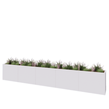 Stalen plantenbak XXL - Rechthoek - 500 x 50 x 80 cm - RAL9010 mat (wit) - Zonder bodemplaat