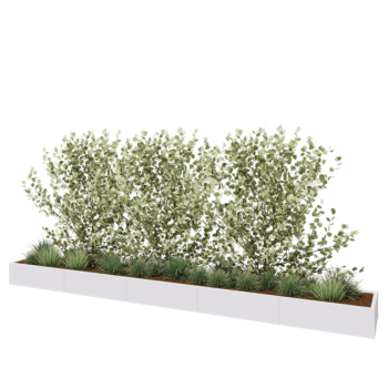 Stalen plantenbak XXL - Rechthoek - 500 x 60 x 30 cm - RAL9010 mat (wit) - Met bodemplaat