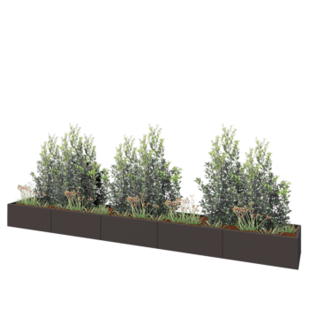 Stalen plantenbak XXL - Rechthoek - 500 x 60 x 40 cm - RAL7016 mat (antraciet grijs) - Zonder bodemplaat