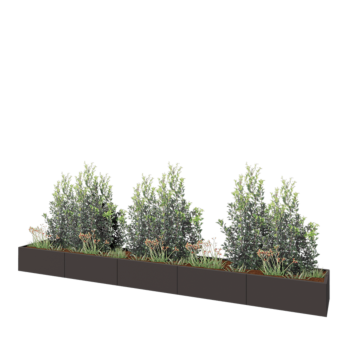 Stalen plantenbak XXL - Rechthoek - 500 x 60 x 40 cm - Andere RAL kleur - Zonder bodemplaat