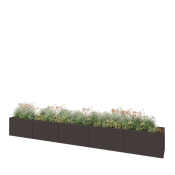 Stalen plantenbak XXL - Rechthoek - 500 x 60 x 60 cm - Andere RAL kleur - Zonder bodemplaat