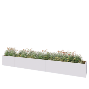 Stalen plantenbak XXL - Rechthoek - 500 x 60 x 60 cm - RAL9010 mat (wit) - Zonder bodemplaat