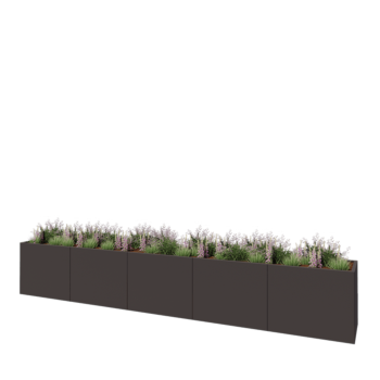 Stalen plantenbak XXL - Rechthoek - 500 x 60 x 80 cm - Andere RAL kleur - Met bodemplaat