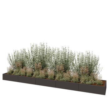 Stalen plantenbak XXL - Rechthoek - 500 x 80 x 30 cm - RAL7016 mat (antraciet grijs) - Zonder bodemplaat