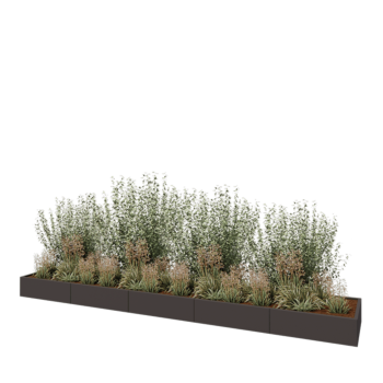 Stalen plantenbak XXL - Rechthoek - 500 x 80 x 30 cm - Andere RAL kleur - Zonder bodemplaat