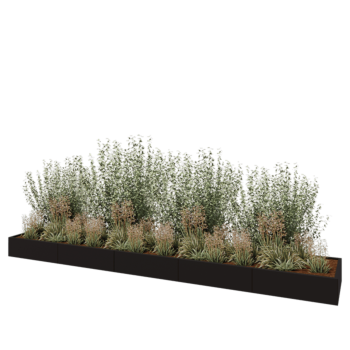 Stalen plantenbak XXL - Rechthoek - 500 x 80 x 30 cm - RAL9005 mat (zwart) - Zonder bodemplaat