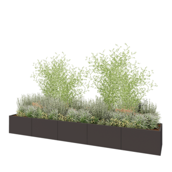 Stalen plantenbak XXL - Rechthoek - 500 x 80 x 60 cm - Andere RAL kleur - Zonder bodemplaat