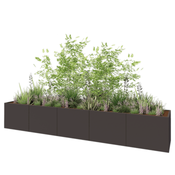 Stalen plantenbak XXL - Rechthoek - 500 x 80 x 80 cm - RAL7016 mat (antraciet grijs) - Zonder bodemplaat