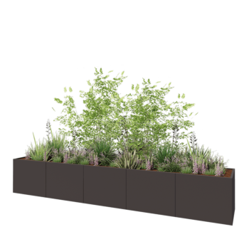 Stalen plantenbak XXL - Rechthoek - 500 x 80 x 80 cm - Andere RAL kleur - Met bodemplaat