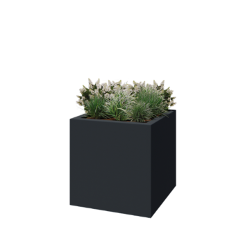 Polyester plantenbak - Vierkant - 100 x 100 x 100 cm - RAL7021 mat (zwartgrijs) - Met bodem