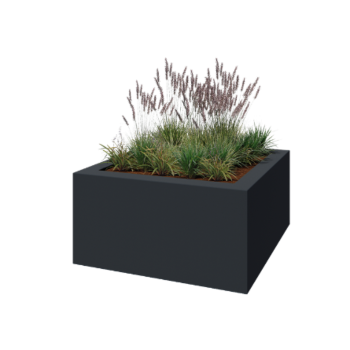 Polyester plantenbak - Vierkant - 160 x 160 x 80 cm - RAL7021 mat (zwartgrijs) - Met bodem