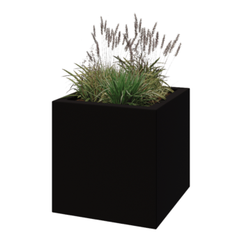 Polyester plantenbak - Vierkant - 70 x 70 x 70 cm - RAL9005 mat (zwart) - Met bodem