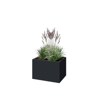 Polyester plantenbak - Rechthoek - 60 x 40 x 40 cm - RAL7021 mat (zwartgrijs) - Met bodem