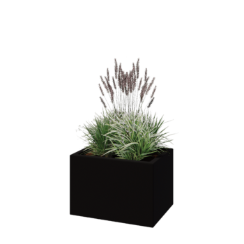 Polyester plantenbak - Rechthoek - 60 x 40 x 40 cm - RAL9005 mat (zwart) - Met bodem