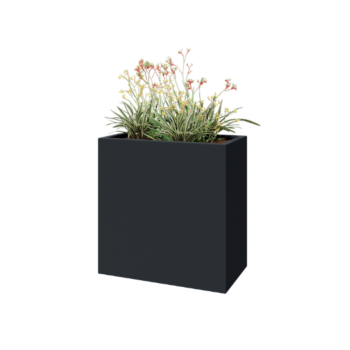 Polyester plantenbak - Rechthoek - 80 x 40 x 80 cm - RAL7021 mat (zwartgrijs) - Met bodem