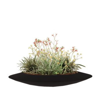 Polyester plantenbak - Schaal - Ø 120 x 20 cm - RAL9005 mat (zwart) - Met bodem