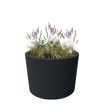 Polyester plantenbak - Conisch - Ø 120 x 80 cm - RAL7021 mat (zwartgrijs) - Met bodem