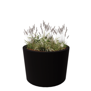 Polyester plantenbak - Conisch - Ø 120 x 80 cm - RAL9005 mat (zwart) - Met bodem