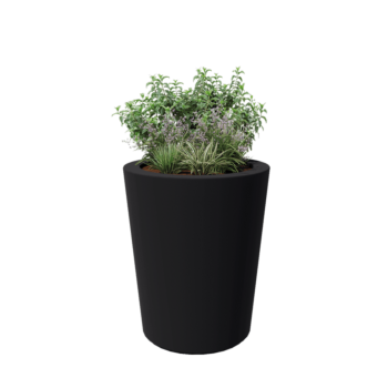 Polyester plantenbak - Conisch - Ø 89 x 100 cm - RAL7021 mat (zwartgrijs) - Met bodem