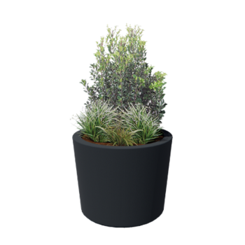 Polyester plantenbak - Conisch - Ø 95 x 70 cm - RAL7021 mat (zwartgrijs) - Met bodem