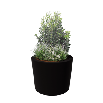 Polyester plantenbak - Conisch - Ø 95 x 70 cm - RAL9005 mat (zwart) - Met bodem