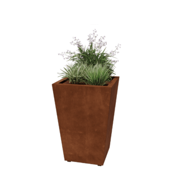 Cortenstaal plantenbak - Cone - 60 x 60 x 81,5 cm - Gelast - Met bodemplaat