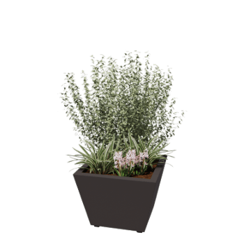 Stalen plantenbak - Cone - 60 x 60 x 41,5 cm - Gelast - RAL7016 mat (antraciet grijs) - Met bodemplaat