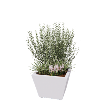 Stalen plantenbak - Cone - 60 x 60 x 41,5 cm - Gelast - RAL9010 mat (wit) - Met bodemplaat