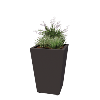 Stalen plantenbak - Cone - 60 x 60 x 81,5 cm - Gelast - RAL7016 mat (antraciet grijs) - Met bodemplaat