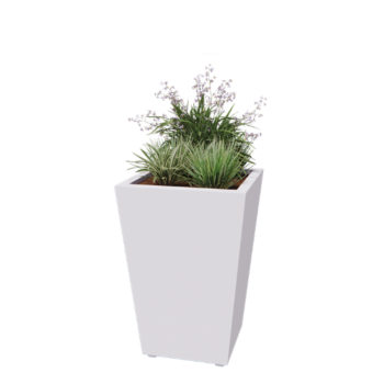 Stalen plantenbak - Cone - 60 x 60 x 81,5 cm - Gelast - RAL9010 mat (wit) - Met bodemplaat