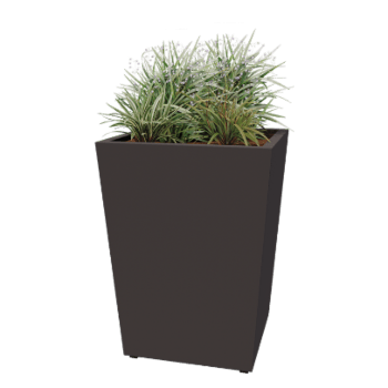 Stalen plantenbak - Cone - 80 x 80 x 101,5 cm - Gelast - RAL7016 mat (antraciet grijs) - Met bodemplaat