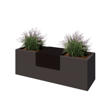 Stalen plantenbakplateau - 40 x 41 x 20 cm - Bronze